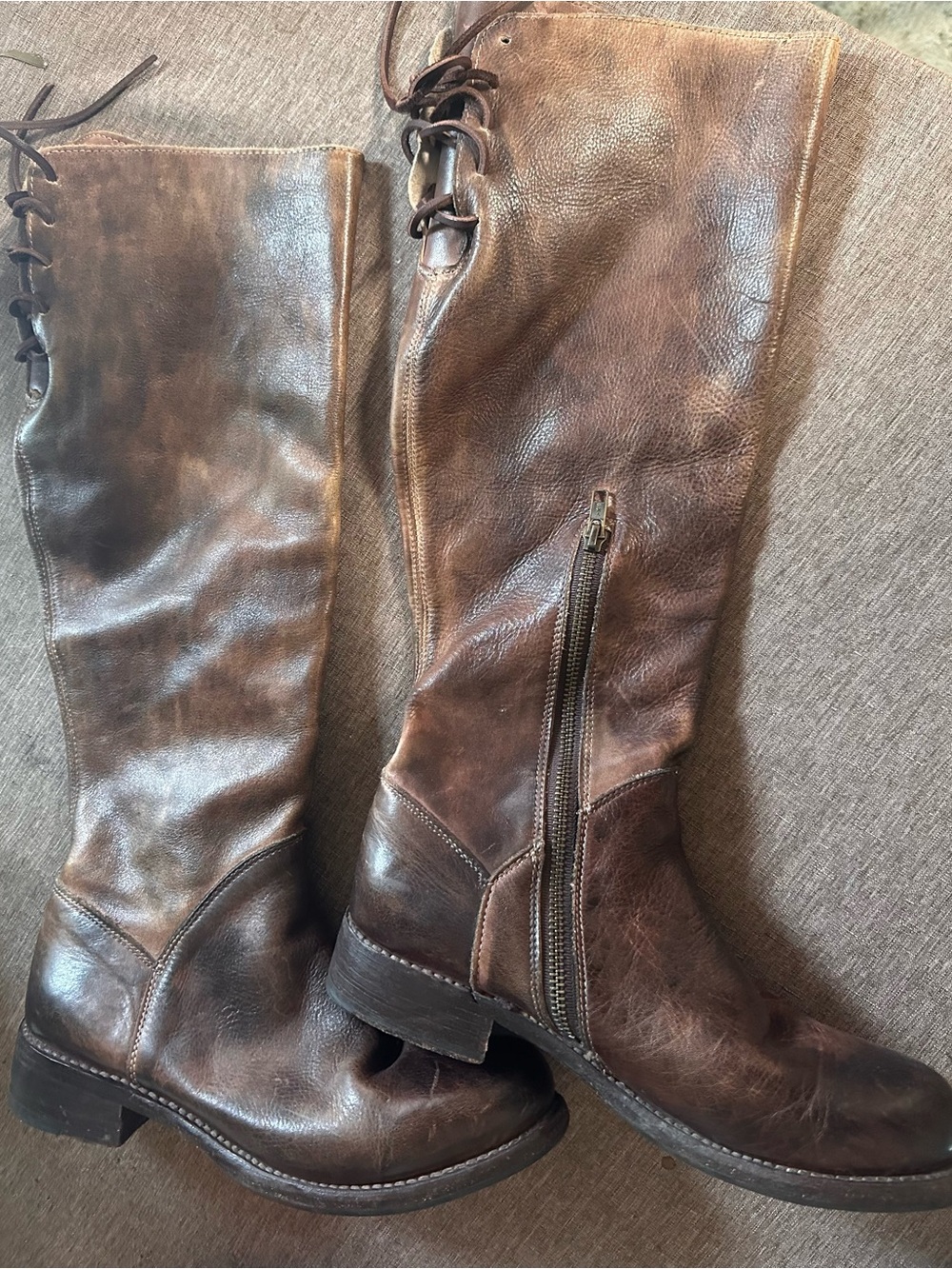 Bed Stu Brown Leather Tall Riding Boots
